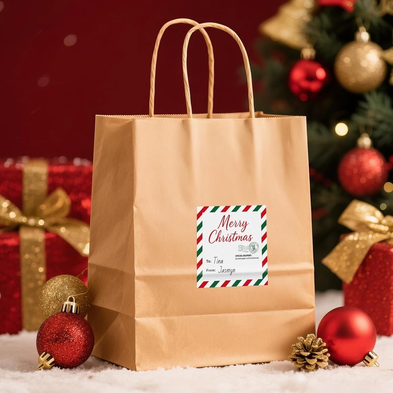Alynta Christmas Gift Tags Stickers - 120Pcs Holiday Gift Tags Stickers 2.5 Inch Personalized Christmas to from Name Tag Labels for Xmas Presents Envelope Seals Cards - Image 5